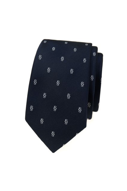 Kravata SLIM LUX modrá/paragraf 571-81426