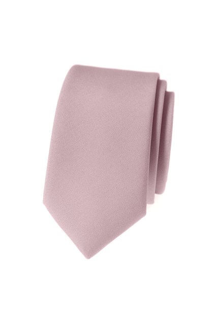 Kravata SLIM LUX pudrová/růžová 571-9863