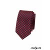 Červená kravata SLIM s modrým vzorem 551 - 1620