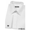 Pánská košile KLASIK s krytou légou a dvojitými manžetami na manžetové knoflíčky bílá 516 - 1