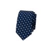 Kravata SLIM LUX modrá s bílými puntíky 571-1978