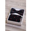 Set motýlek a ponožky černá s červeným puntíkem 779-05005