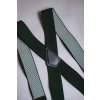 Šle X s koženým středem a zapínáním na klipy - 50 mm zelená, černá kůže 872-4723