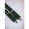 Šle X s koženým středem a zapínáním na klipy - 50 mm zelená, černá kůže 872-4723