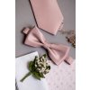 Motýlek s kapesníčkem pudrová mat 575-9950
