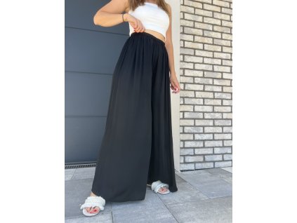 Premium viskózové nohavice - ČIERNE