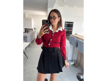 Plisovaný skort "BELLA" - ČIERNY