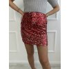 Flitrovaná minisukňa - ČERVENÁ
