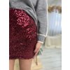 Flitrovaná minisukňa - BORDOVÁ