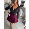 Plisovaný skort "BELLA" - BORDOVÝ