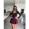 Plisovaný skort "BELLA" - BORDOVÝ