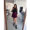 Plisovaný skort "BELLA" - BORDOVÝ