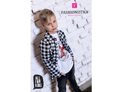 Fashionistka: KOŠILE klučičí kostkovaná černobílá