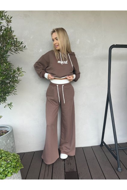 Tepláková souprava Mood čokoládová (Velikost S-M)