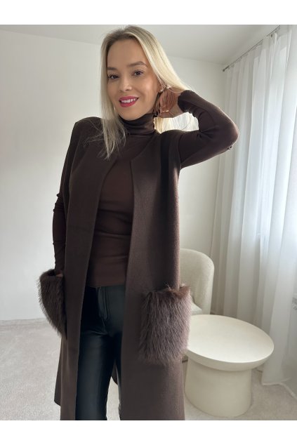 Kardigan Furry čokoládový