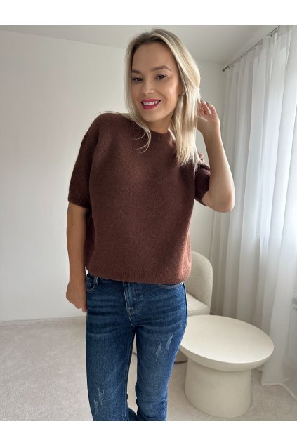 Svetr z Alpaky hnědý