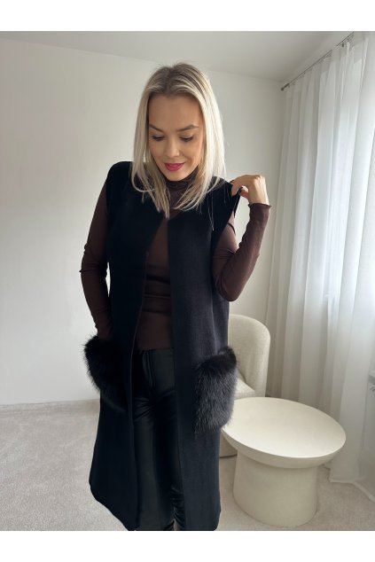 Kardigan Furry černý