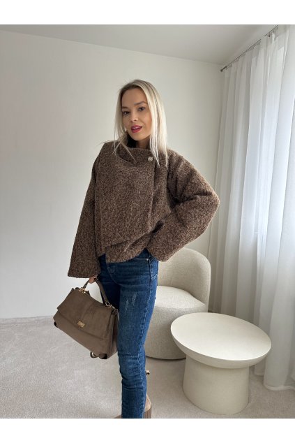 Bavlněný kabátek s podšívkou čokoládový