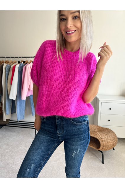 Svetr short růžový