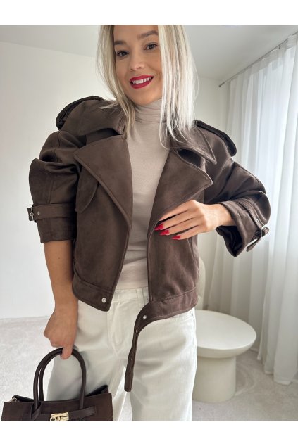 Čokoládová semišová bunda