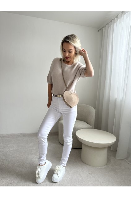 Slim fit bílé džíny