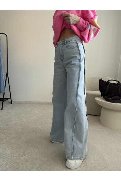 Džíny wide leg světle modré