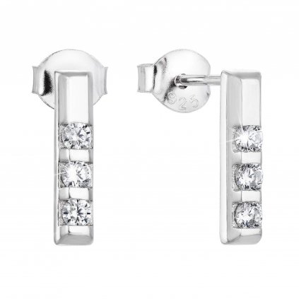 201027 stribrne visaci nausnice s kubickymi zirkony v bile barve 11009