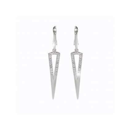 14877 stribrne nausnice klapky s priveskem dlouhych trojuhelniku a krystaly swarovski crystal stribro 925 1000