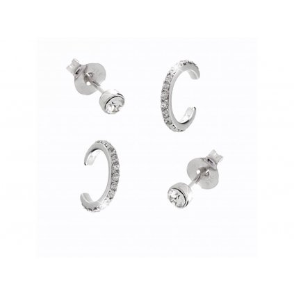 14907 set stribrnych nausnic obloucek a kulata puzeta s krystaly swarovski crystal stribro 925 1000