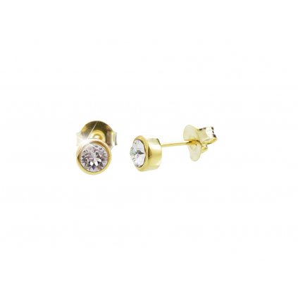 15039 stribrne pozlacene nausnice puzety zdobene jednim krystalem swarovski crystal stribro 925 1000