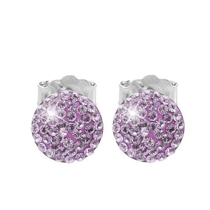 14766 stribrne nausnice puzety lentilky s krystaly swarovski violet stribro 925 1000