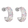 Stříbrné náušnice kruhy s krystaly Swarovski 31118 (Barva krystalů Cherry)