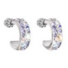 Stříbrné náušnice kruhy s krystaly Swarovski 31118 (Barva krystalů Cherry)