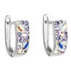 Stříbrné náušnice visací kruhy s krystaly Swarovski 31123 (Barva krystalů Cherry)
