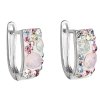 Stříbrné náušnice visací kruhy s krystaly Swarovski 31123 (Barva krystalů Cherry)