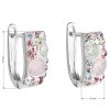 Stříbrné náušnice visací kruhy s krystaly Swarovski 31123 (Barva krystalů Cherry)