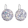 Stříbrné visací kulaté náušnice s krystaly Swarovski 31161 (Barva krystalů Fialový Violet)