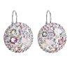 Stříbrné visací kulaté náušnice s krystaly Swarovski 31161 (Barva krystalů Fialový Violet)