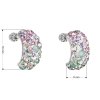 Stříbrné visací náušnice půlkruh s krystaly Swarovski 31164 (Barva krystalů Cherry)