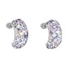 Stříbrné visací náušnice půlkruh s krystaly Swarovski 31164 (Barva krystalů Cherry)