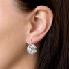 Stříbrné visací kulaté náušnice s krystaly Swarovski 31176 (Barva krystalů Water Lilly)