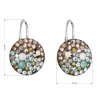 Stříbrné visací kulaté náušnice s krystaly Swarovski 31176.4 (Barva krystalů Galaxy)