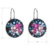 Stříbrné visací kulaté náušnice s krystaly Swarovski 31176.4 (Barva krystalů Galaxy)