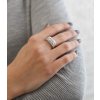 Stříbrný prsten s krystaly Swarovski v bílé barvě s AB efektem 35014.2 (Velikost 58)