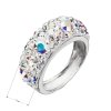 Stříbrný prsten s krystaly Swarovski v bílé barvě s AB efectem 35031.2 (Velikost 58)