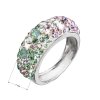 Stříbrný prsten s krystaly Swarovski mix barev Sakura 35031.3 (Velikost 58)