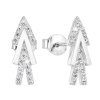 201051 stribrne nausnice sipky s kubickymi zirkony v bile barve 11018