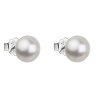 Stříbrné náušnice pecka s perlami Swarovski v různých barvách 31142 (Barva krystalů White)