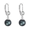 201126 stribrne nausnice visaci s perlou swarovski zelene kulate 31196 tahiti
