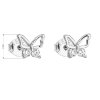 201198 1 stribrne nausnice pecka se zirkonem bily motyl 11036